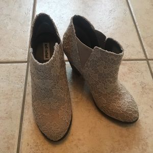 Crochet covered Not Rated Hamilton booties